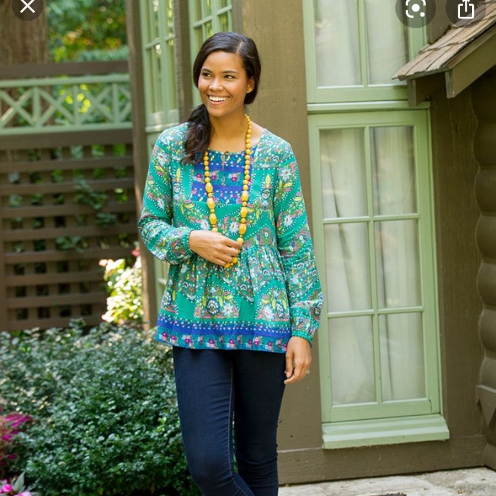 Matilda Jane Evergreen Top, Sz Med